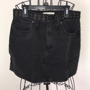 🌸Trendy black Madewell denim A-line mini skirt